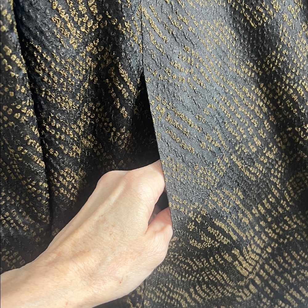 Eileen Fisher Medium Silk Blend Jacquard Wave Textured Open Front Jacket - Picture 10 of 13